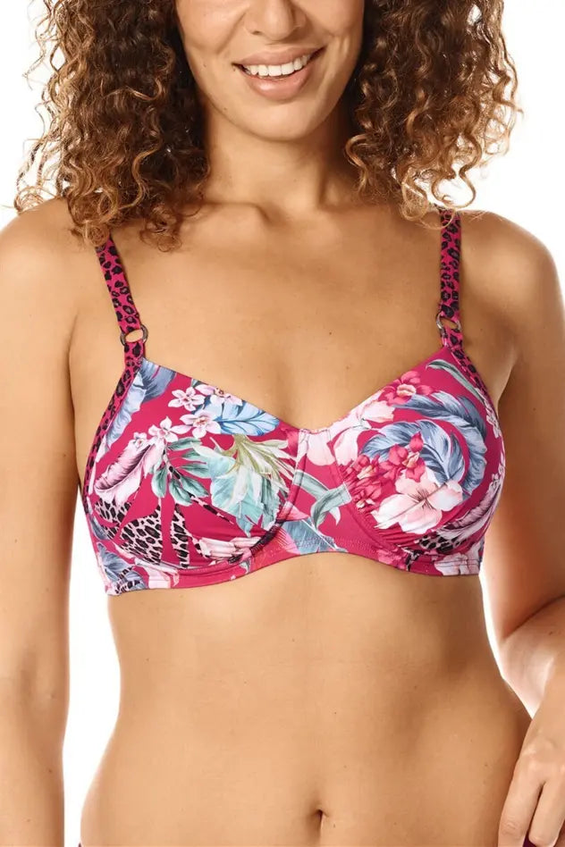 Cozumel Soft Bikini Padded Top - deep pink/multi