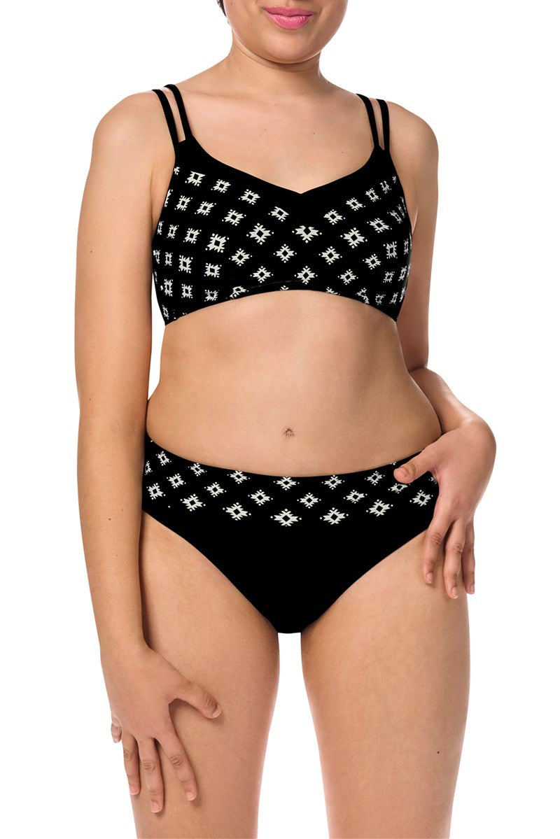 Palermo Soft Bikini Top - black/off-white