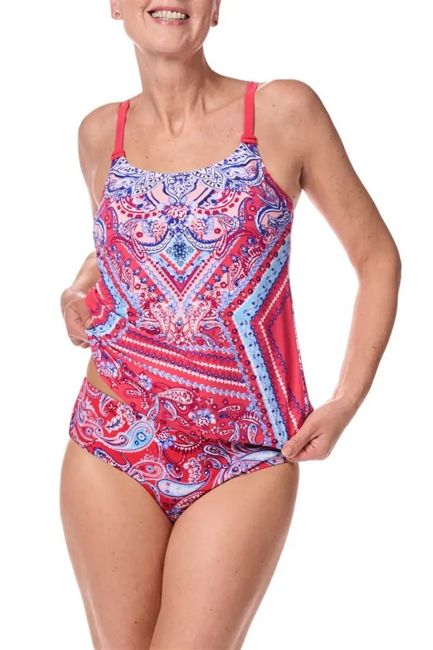 Barbados Tankini Top - pink/multi