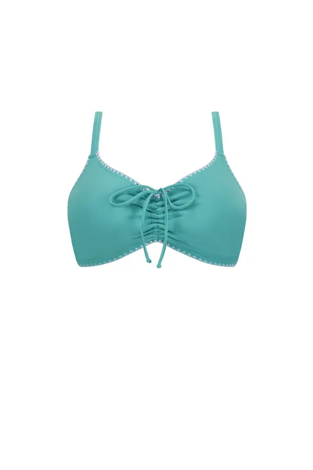 Salerno Soft Bikini Top - light jade/white