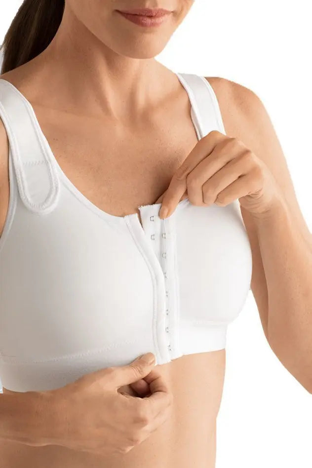 Sarah Wire-Free Front Closure Bra - white